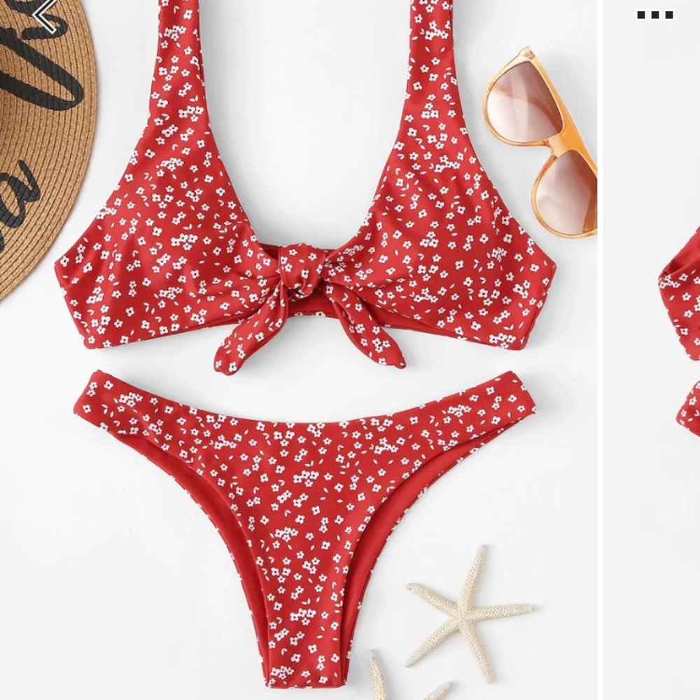 Red bikini set and yellow bikini set